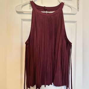 Idyllwind faux suede fringe tank top
